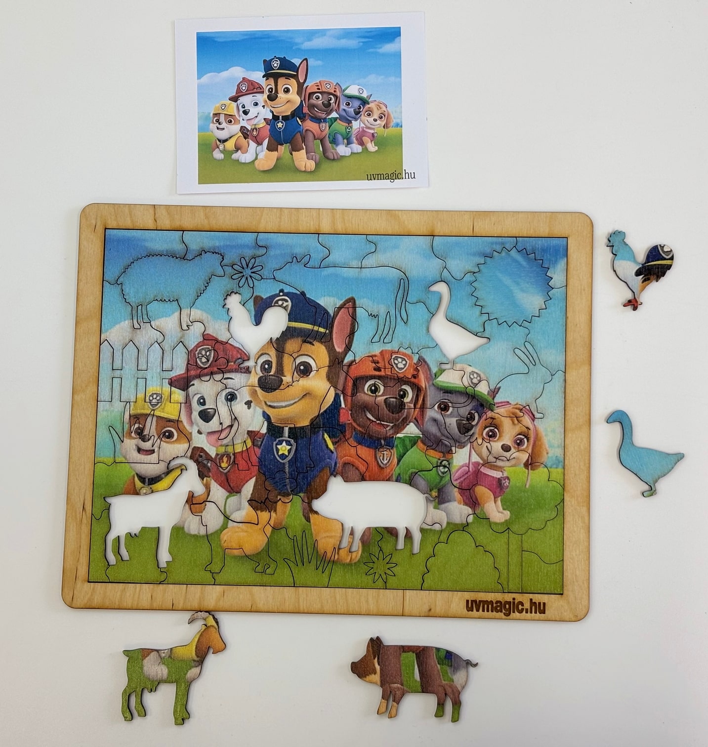 Drewniane puzzle dla dzieci – druk UV