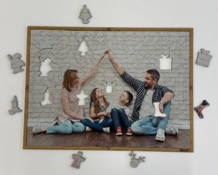 Drewniane puzzle bożonarodzeniowe – druk UV
