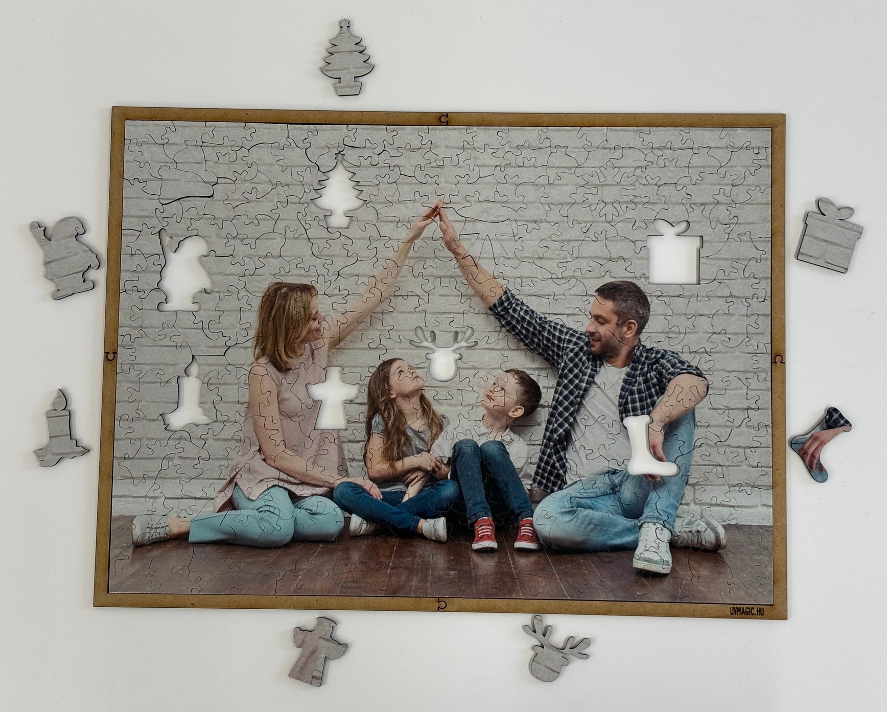 Drewniane puzzle bożonarodzeniowe – druk UV