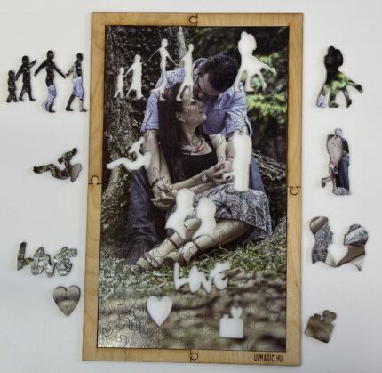 Drewniane puzzle miłosne – druk UV